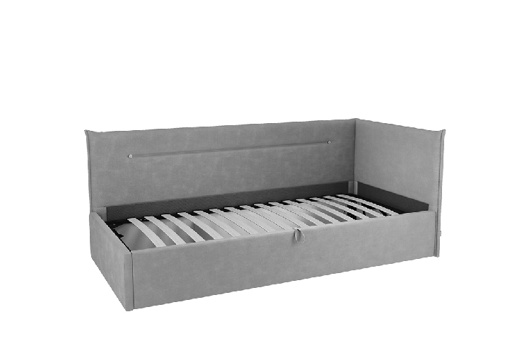 Кровать  0.9 Альба (Тахта) КМ.T-16 персик (велюр)_2