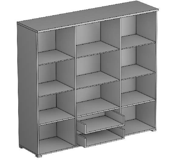 Комод 02 фасад глухой полки из лдсп Korsa Дуб Шамони_1