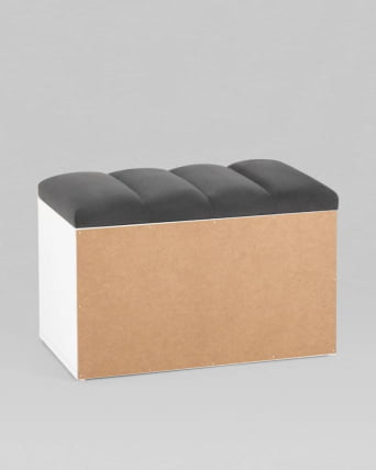 Обувница Хольст белая велюр Темно-серый_5