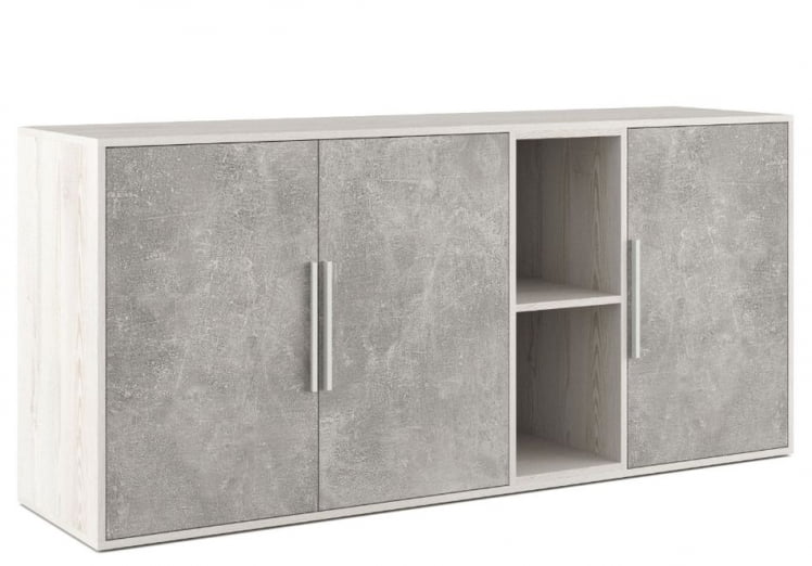 Шкаф низкий 3 створки, с нишей B-TONE BTN36152031 Сосна Бетон светлый_0