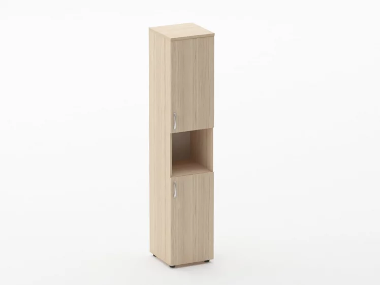 Шкаф высокий закрытый с нишей Glassy 6.19.11Пр Бук светлый_0