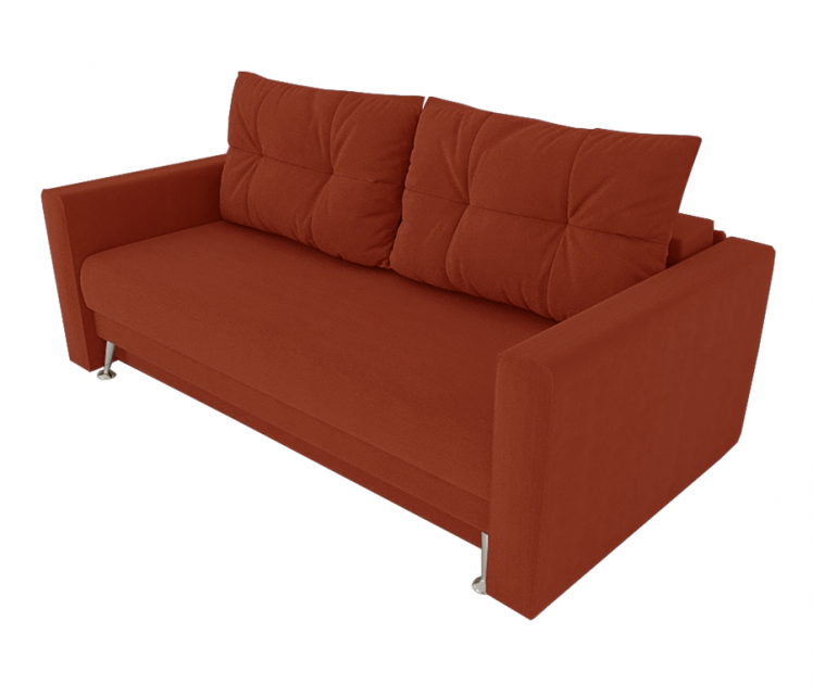 Диван Квадро с мягкими подлокотниками (Berhouse) Цвет фасада: Оранж Велюто 27; Тип: Прямой; Материал фасада: Металл/Велюр_0