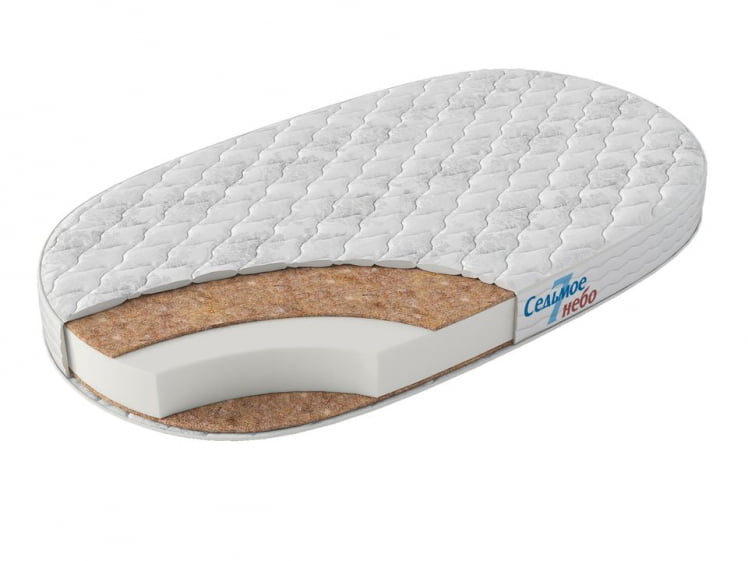 Матрас из ортофайбера с кокосом с двух сторон Кроха Зебра Стандарт Овальный_0
