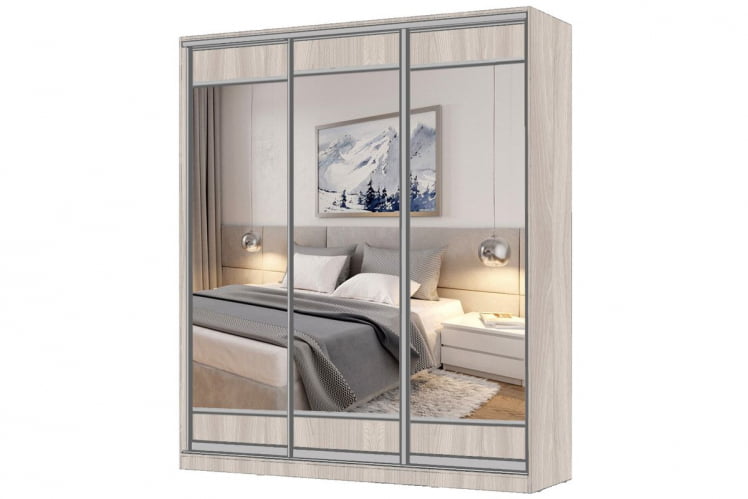 Шкаф-купе 3-х дверный Виктория 2000х584х2300, Ясень шимо светлый 20ДЛЗЛДЛЗЛДЛЗЛ-ЯЯПП-Яшс 310-3355_0