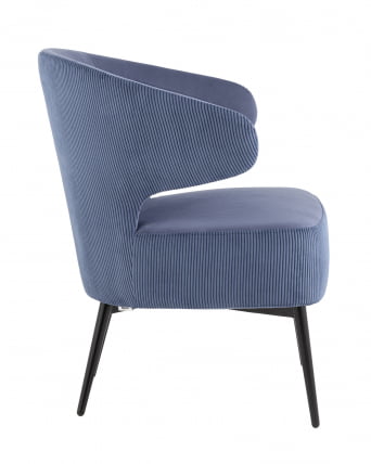Кресло лаунж Royal Stripes велюр Синий_3
