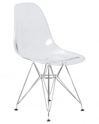 Стул обеденный DOBRIN DSR CASPER ножки хром Прозрачный_1