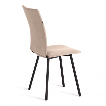 Стул обеденный La Rousse (2 шт. в упаковке) NEW, велюр, бежевый/черный, 7, 45х55х93 см_2
