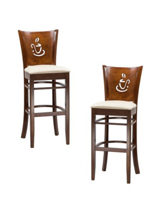 Стул барный DOBRIN JERRY BAR (шоколад, кремовый) 2 шт_0