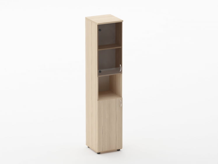 Шкаф высокий со стеклом и нишей Twin 16.16.16Л Туя_0