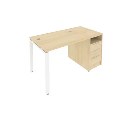 Рабочая станция с опорной тумбой Metal System Б.РС-СТП -1.1 Акация/Белый_0