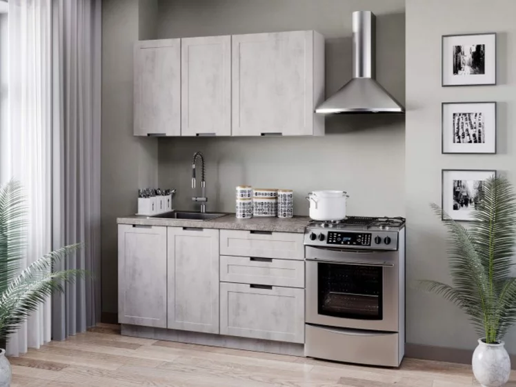 Тумба кухонная 800 Джамис ЛД 296.060.000.006 Белый Белый камень_2