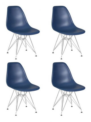 Стул обеденный ДОБРИН ДСР (ножки хром, цвет тёмно-синий (БЕ-12)) 4 шт / DOBRIN DSR (BE-12))_0
