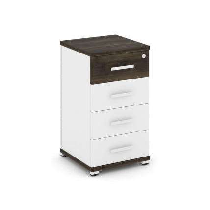 Тумба опорная/приставная с 4 ящиками CONCEPT CN.TUO-002 B/W Дуб Мали Белый бриллиант Белый_0