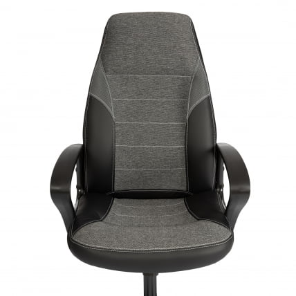 Кресло INTER (24) кож/зам/ткань, черный/серый, 36-6/207/TW-12/TW-11_5