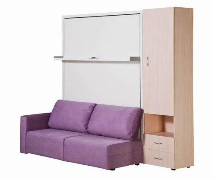 Шкаф-диван-кровать Смарт 1 3-в-1 правый 1600 Дуб молочный_0