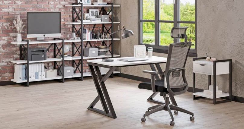 Стеллаж на колесных опорах - 5 полок LOFT VR.L-MST.K-5.8V Металл черный Белый Бриллиант_1