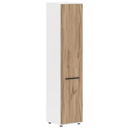 Шкаф-колонка с глухой дверью EDIS EHCS 42.1 Дуб Денвер светлый Черный Белый_0