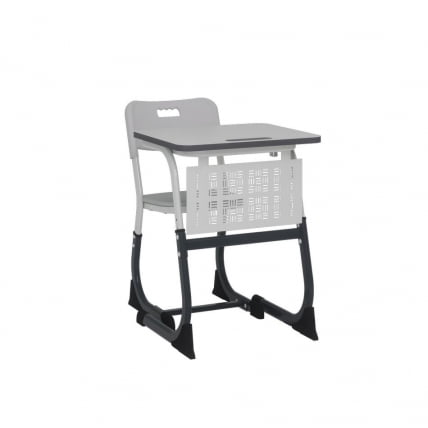 Парта одноместная регулируемая по высоте СМАРТЙ ПЛУС 600х500 (рост 5-7) Антрацит/Белый/Серый Кромка Антрацит / SMARTY PLUS_1