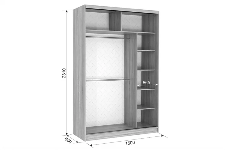 Шкаф-купе Гранд 2-600 Венге / Крем_2