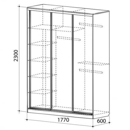 Шкаф-купе Бассо-1 Вишня оксфорд_2