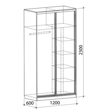 Шкаф-купе Рио 1-600 бабочки Дуб млечный_3
