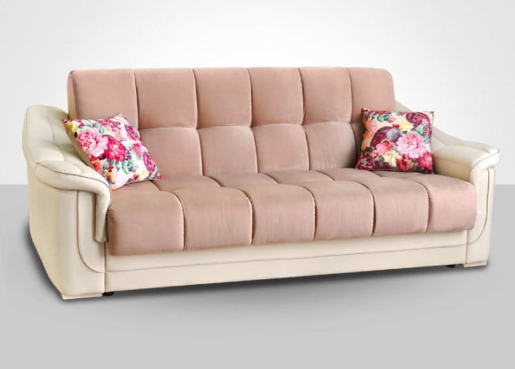 Диван-кровать Кристалл саваж 6 лаки дарк браун микровелюр кожа 24-3_2