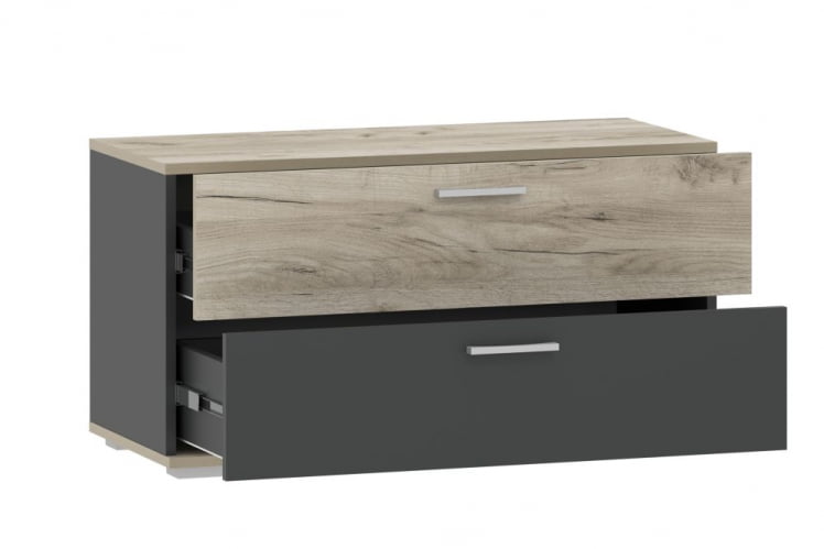 Тумба для обуви Санти НМ 013.25 Антрацит/Дуб Крафт Серый_1