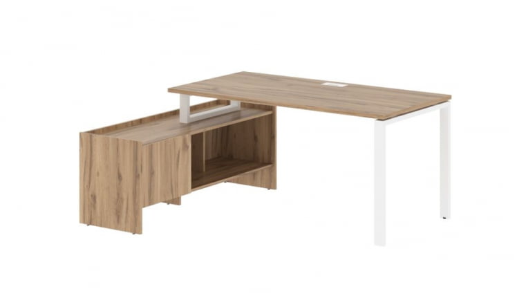 Стол с тумбой EDIS EUCT 17814 Дуб Денвер светлый Белый_0