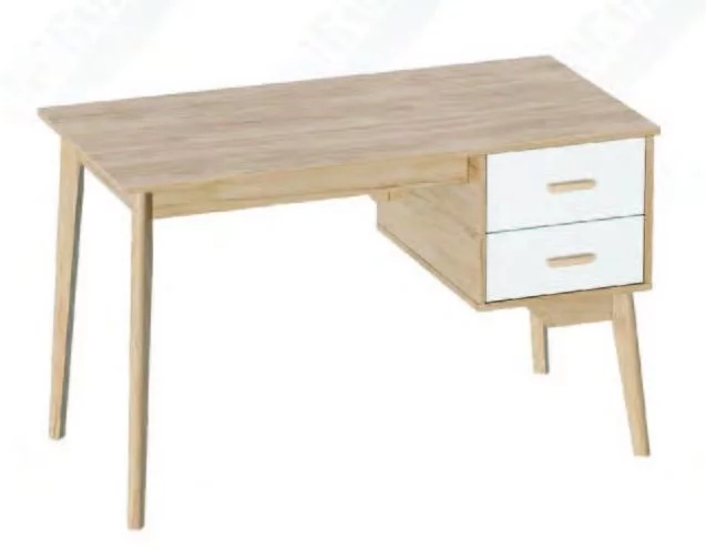 Стол письменный с тумбой Калгари 09 Дуб натуральный светлый-белый матовый_0