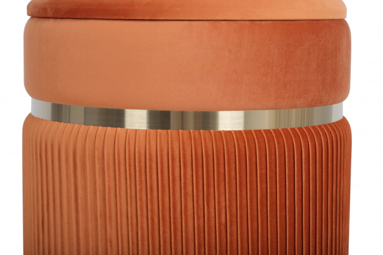 Пуф Миранда с ящиком велюр Оранжевый_5