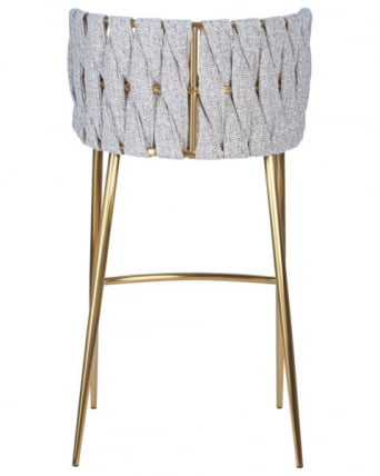 Стул барный ДОБРИН ЕММА ГОЛД (белый ПУ (Т-01), белая ткань (Ф-49)) 4 шт / DOBRIN EMMA GOLD PU (T-01), (F-49))_5