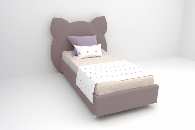 Детская кровать "Котя" с ортопедическим основанием Цвет фасада: Темно-серый; Цвет корпуса: Темно-серый; Материал фасада: Металл/Велюр; Размер: 900х2000 мм; Спальное место: 900х2000 мм _0