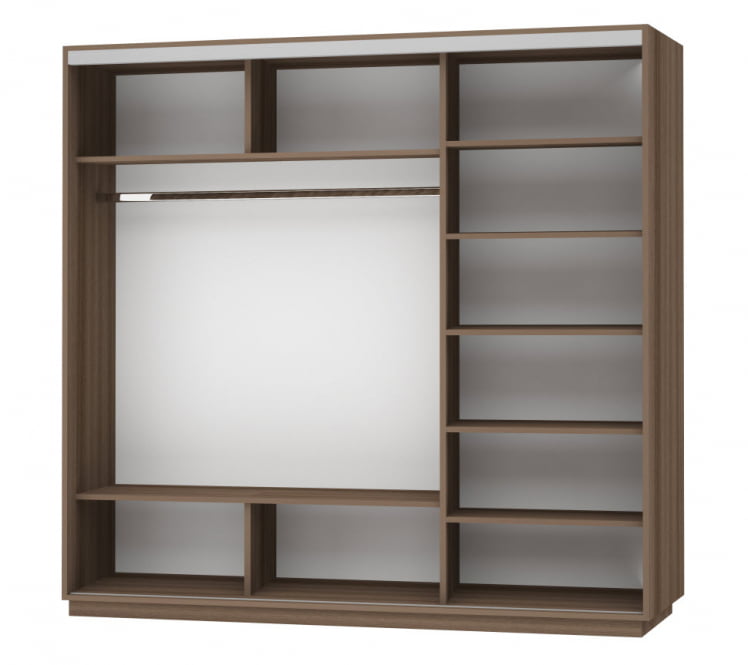 Шкаф-купе трехдверный Экспресс Трио Элемент 2400х2200h Ясень шимо тёмный_1