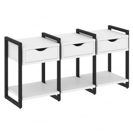 Тумба на регулируемых опорах наборная. Вариант №4 LOFT VR.L-TN-4.O Металл черный Белый Бриллиант_0