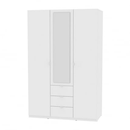 Шкаф распашный Р-198х135х45-3-ТР-М(Белый) / R-198х135х45-3-TR-M(Белый)_0