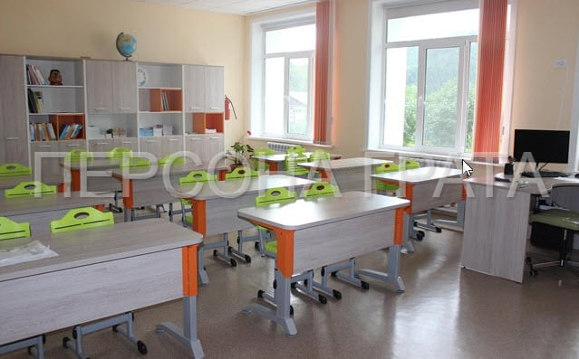 Парта одноместная Де Гласси Н (рост 3-5)  ЛДСП Дуб Сантана/ Металл Серый+Оранжевый_1