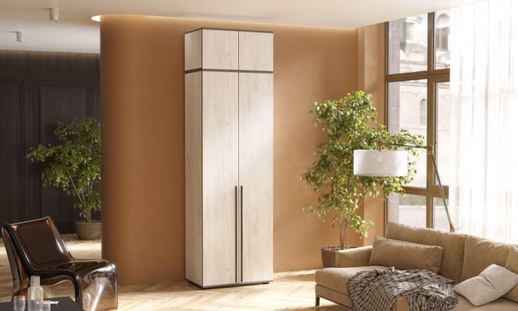 Шкаф Норд 2-х ств. + антресоль Крафт белый_0