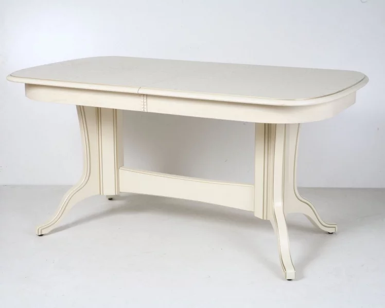 Стол обеденный раскладной Лира-3 (1,6м) тон 2М с золотой патиной_0