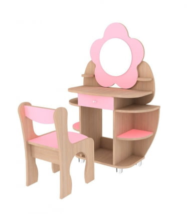 Столик и стульчик Ромашка Набор Дуб млечный / Розовый_0