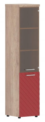 Шкаф колонка комбинированная с топом (правый) Torr LUX TLHC 42.2 R Дуб Каньон Красный_0