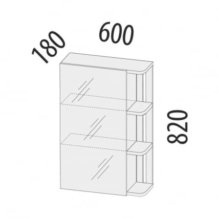 Зеркало с полками (лев/прав) Денвер 401.17_2