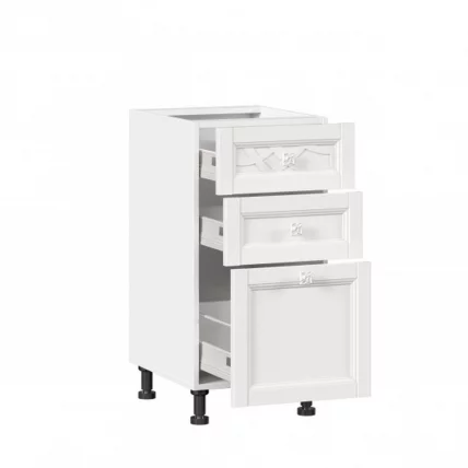 Тумба кухонная 400 с 3 ящиками ЛЮКС (4) Джулия ЛД 284.880.000.036 Белый_1