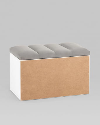 Обувница Хольст белая велюр Серый_5