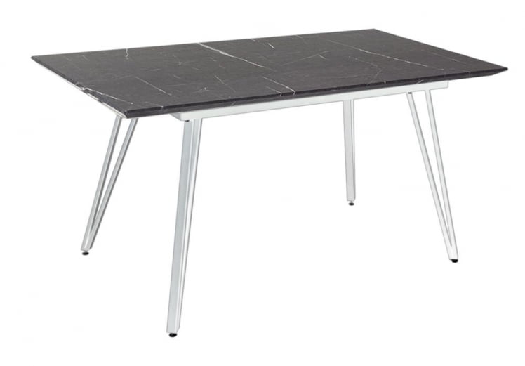 Стол раскладной Диего 140-180 white Мрамор графит_0
