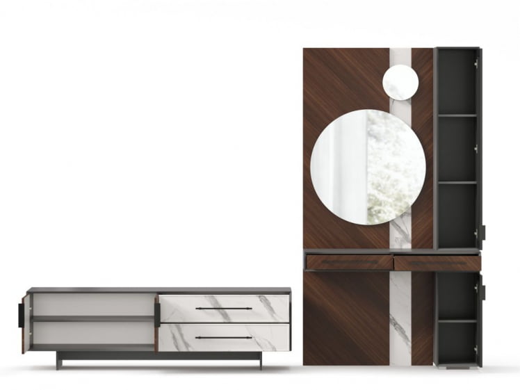 Набор мебели для гостиной Вилена №7 Серый/Орех/Монте белый_3