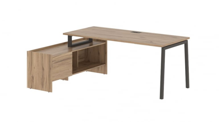 Стол с тумбой EDIS ELCT 19814 Дуб Денвер светлый Мокко_0