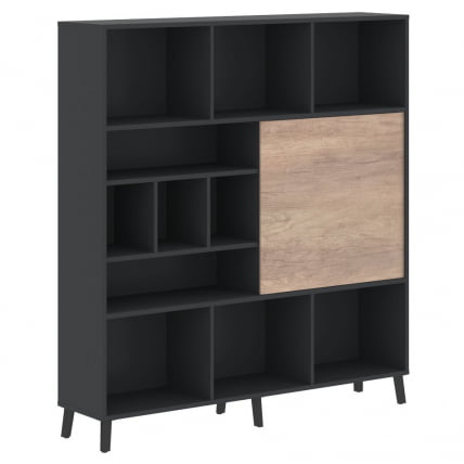 Шкаф со слайд-дверью JAY JHC 1840 Дуб Каньон Антрацит_0