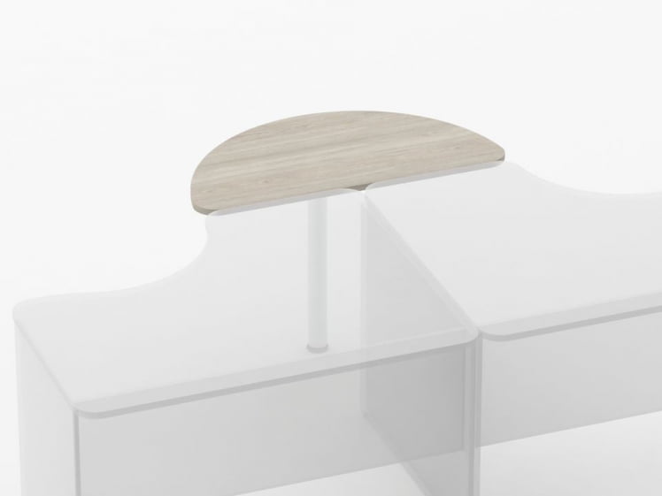 Приставка-полукруг для двух угловых столов Glassy 2.20 Дуб сантана светлый_1