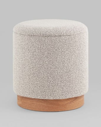 Пуф с ящиком Холли S букле бежевый_5