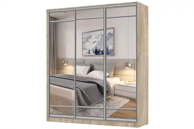 Шкаф-купе 3-х дверный Виктория 2000х584х2300, Дуб сонома светлый 20ДЗЗЗДЗЗЗДЗЗЗ-ЯЯПШ-Дсс 310-3250_0